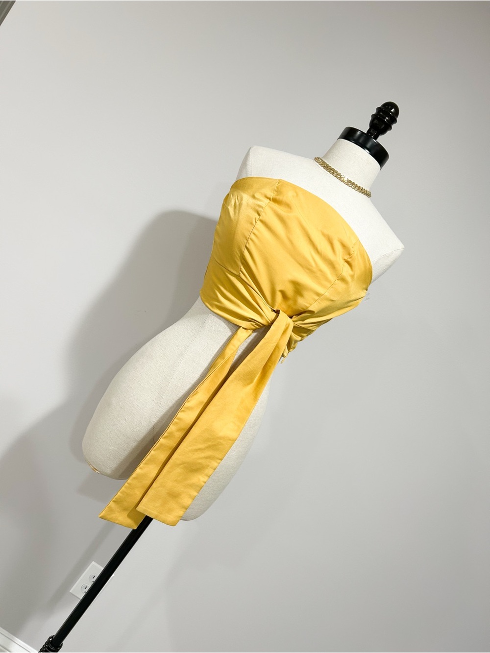 Strapless Yellow Tie-Front Tube Top
